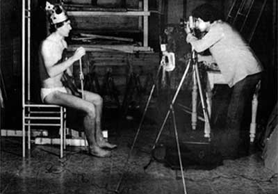 stefano lustri durante alcune riprese (interno studio)